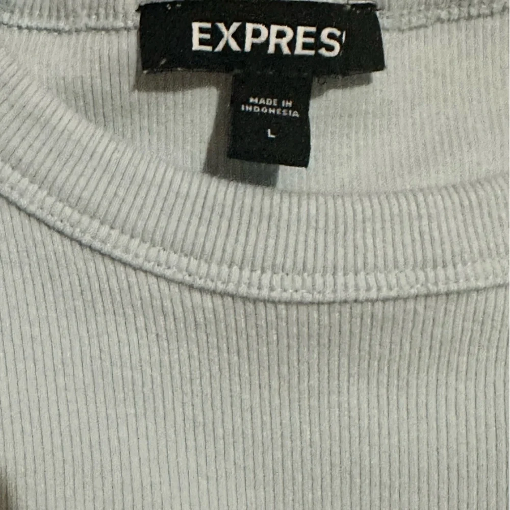 Express Light Blue Ruffle Sleeve Tee - Picture 2 of 2